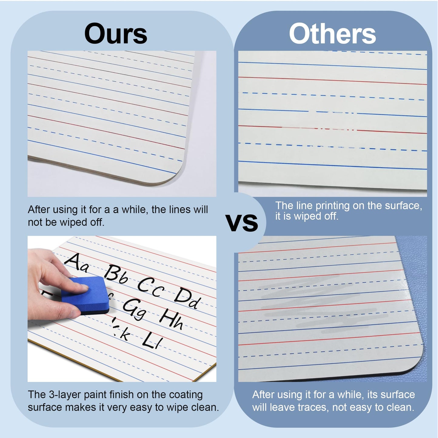 JUSTPAT 24-Pack Double-Sided Dry Erase Boards 9x12" with Markers