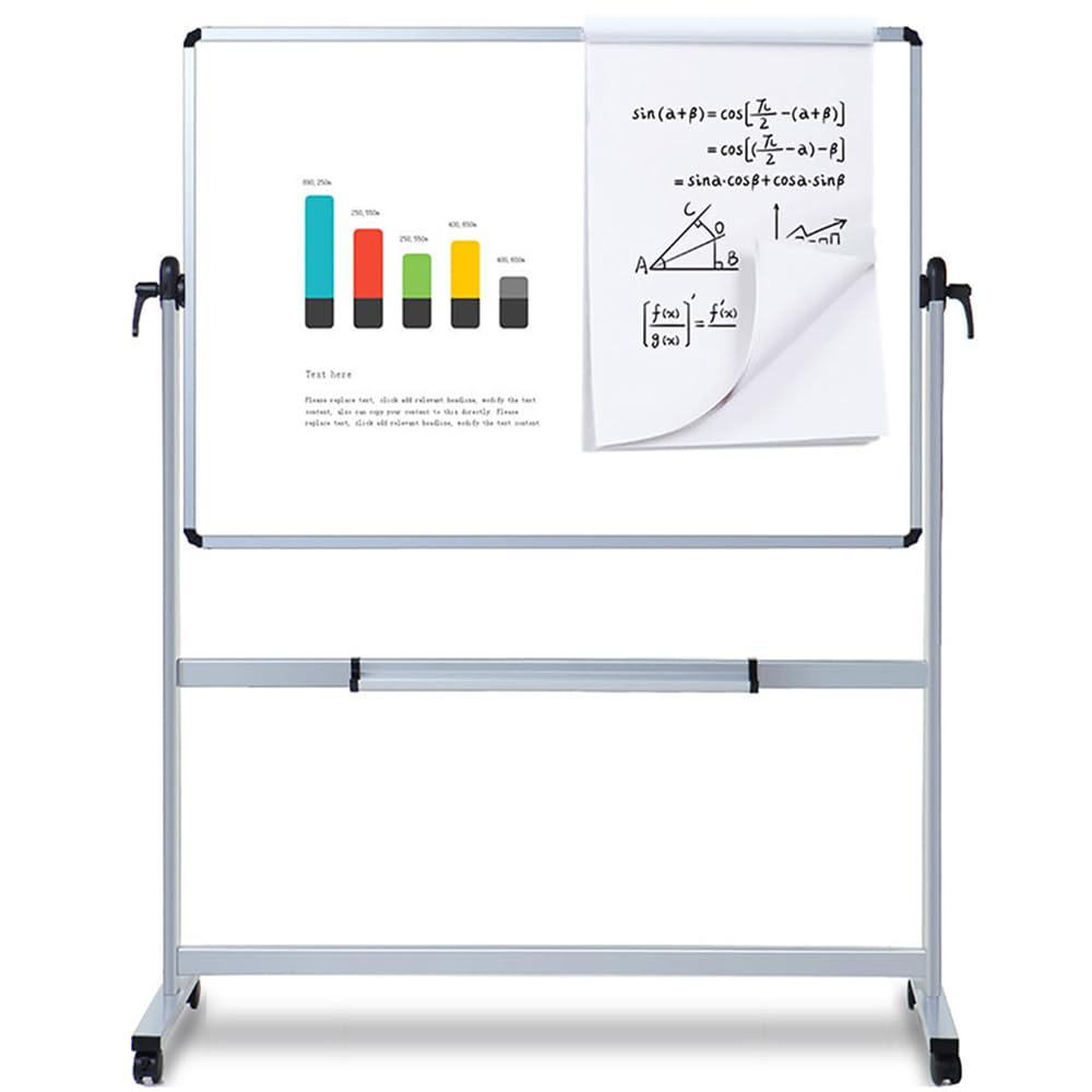 VIZ-PRO Double-Sided Magnetic Mobile Whiteboard 180 x 120 cm