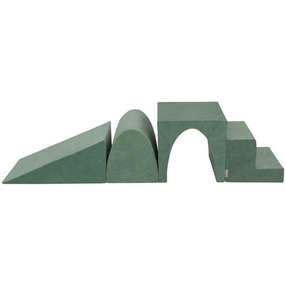 KiddyMoon Velvet Foam Playground Set – Wedge, Hill, Tunnel & Steps