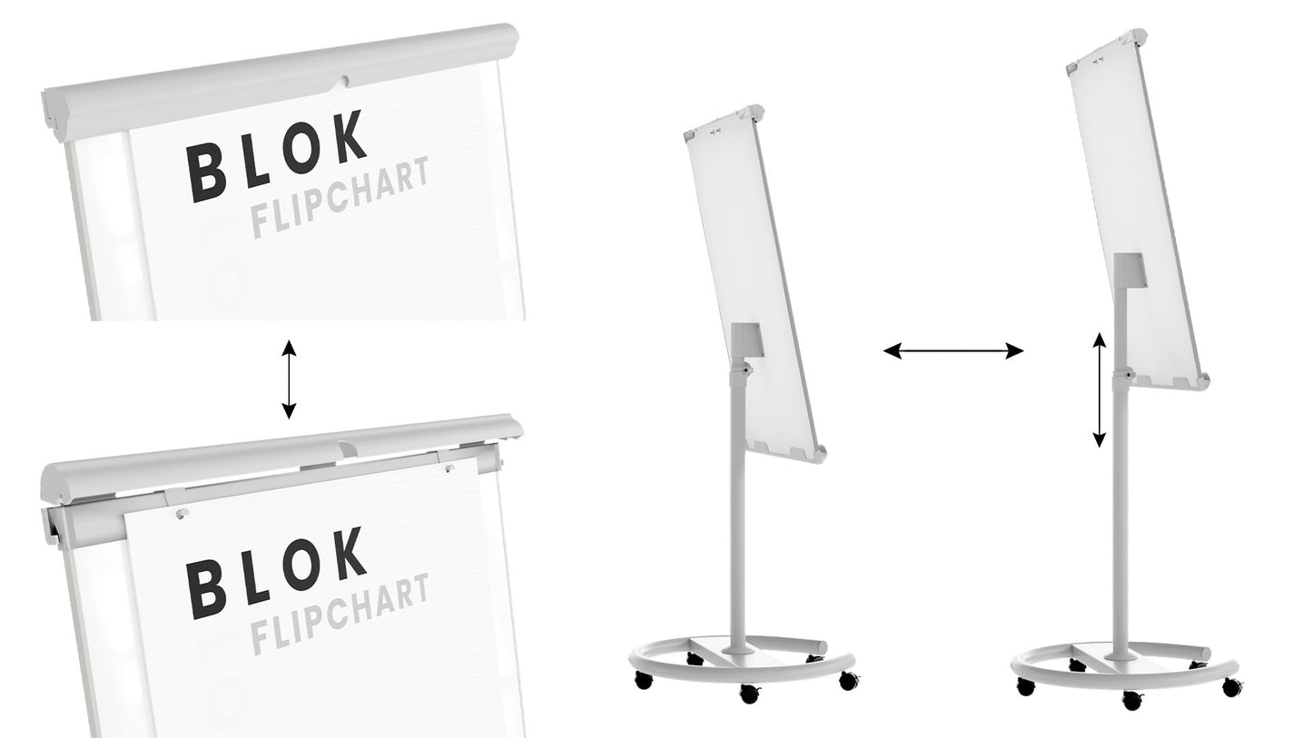 ALLboards Mobile Magnetic Flipchart on Castors 100x70cm