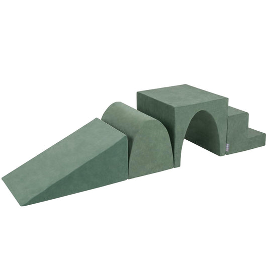 KiddyMoon Velvet Foam Playground Set – Wedge, Hill, Tunnel & Steps