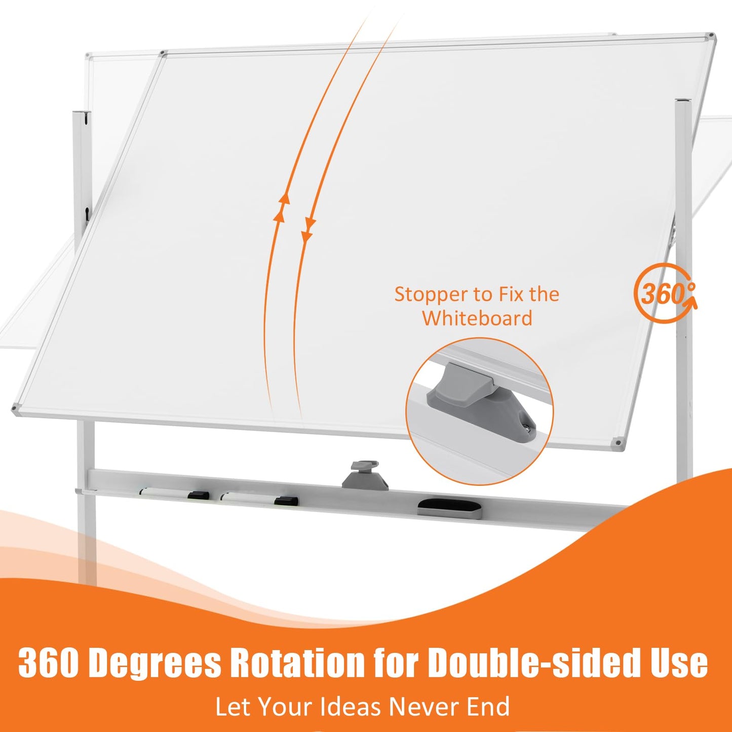 COSTWAY Double-Sided Mobile Whiteboard 120x90cm – Home & School
