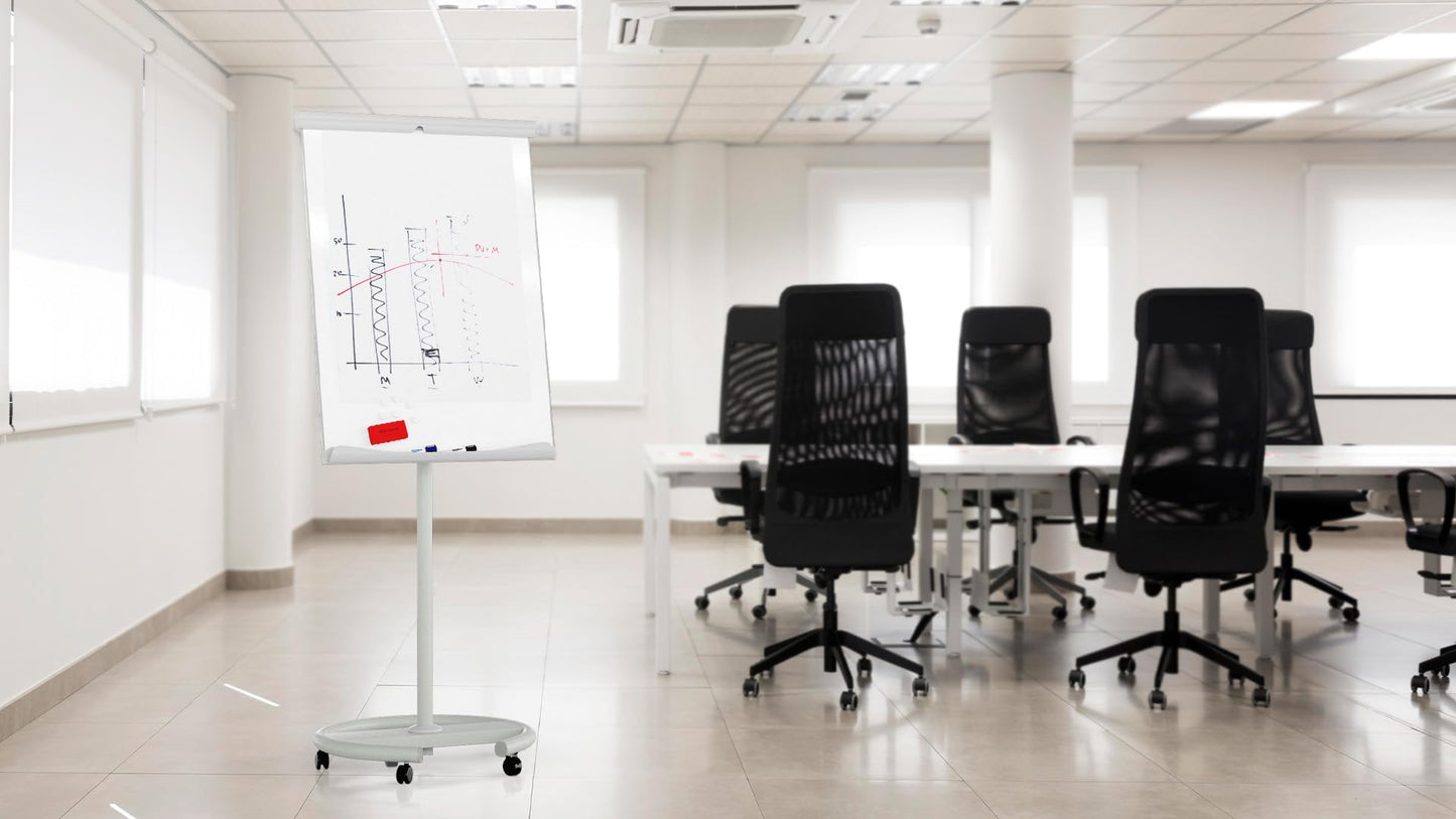 ALLboards Mobile Magnetic Flipchart on Castors 100x70cm