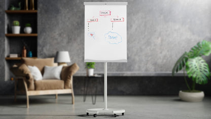ALLboards Mobile Magnetic Flipchart on Castors 100x70cm
