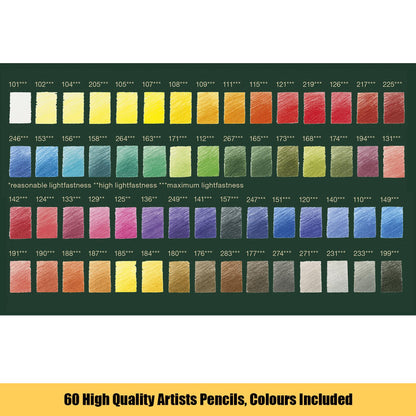 Faber-Castell Polychromos 60 Pencil Tin & A4 Sketch Pad Set