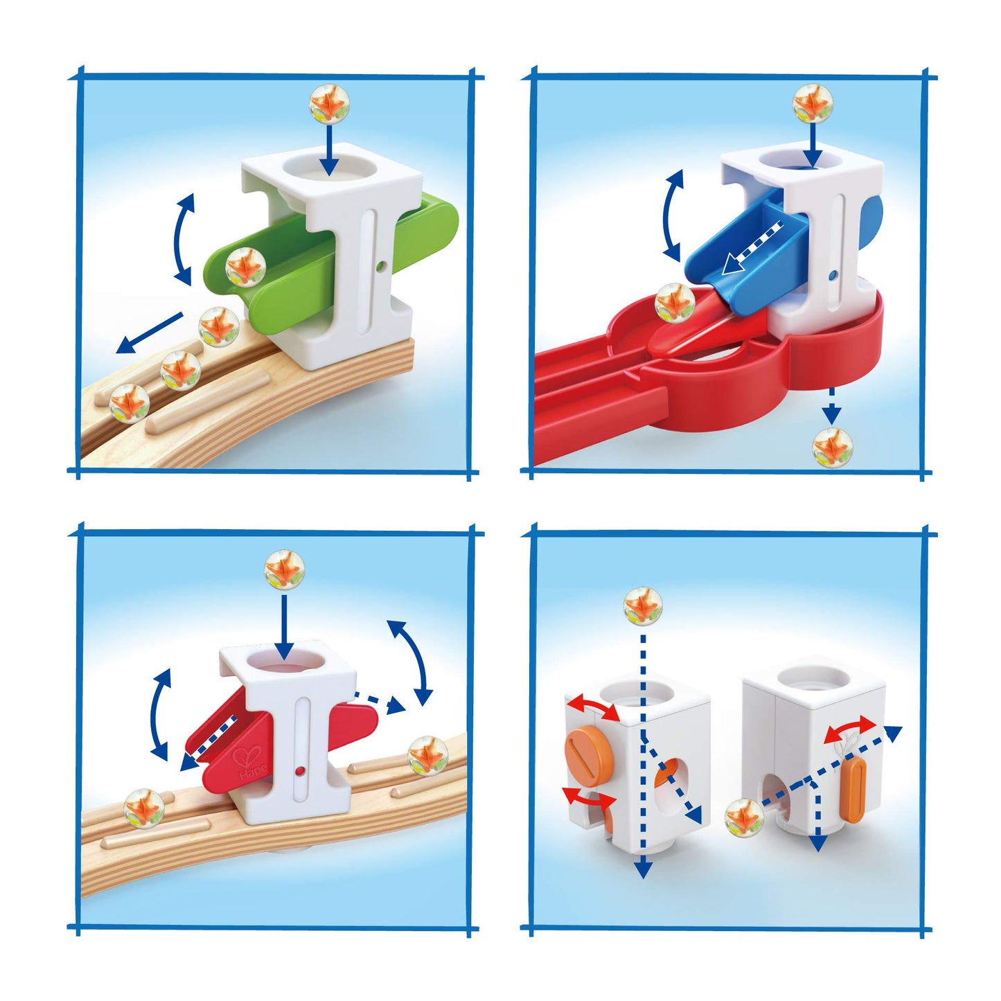 Hape Quadrilla Super Spirals Wooden Marble Run Expansion Pack