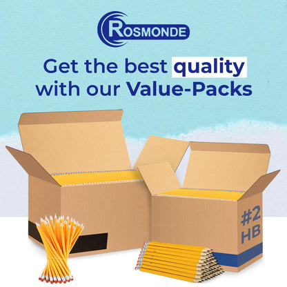 Rosmonde Pre-Sharpened #2 Pencils Bulk Pack – 1200 Count