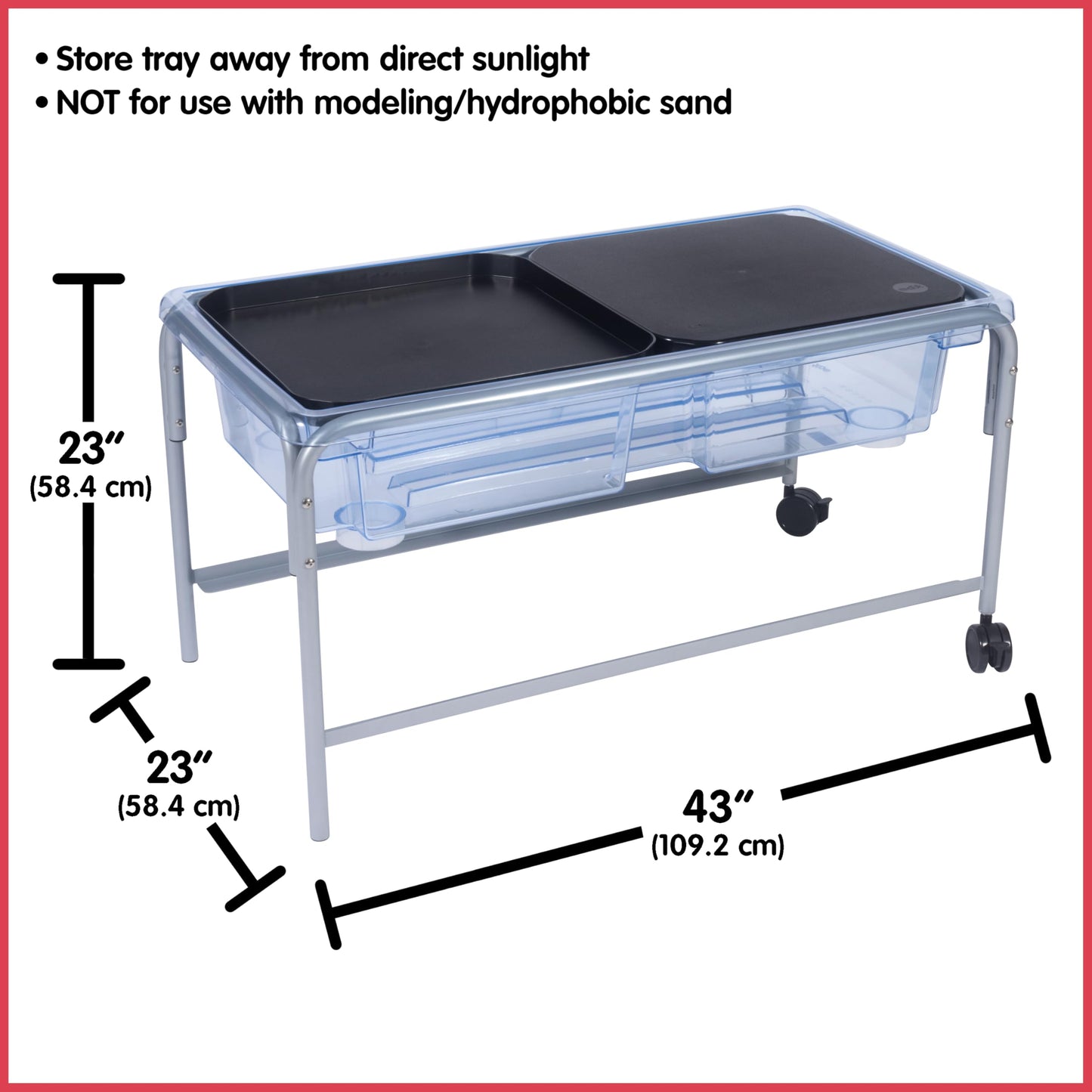 edxeducation Sand & Water Sensory Table Set – 58cm Steel Frame