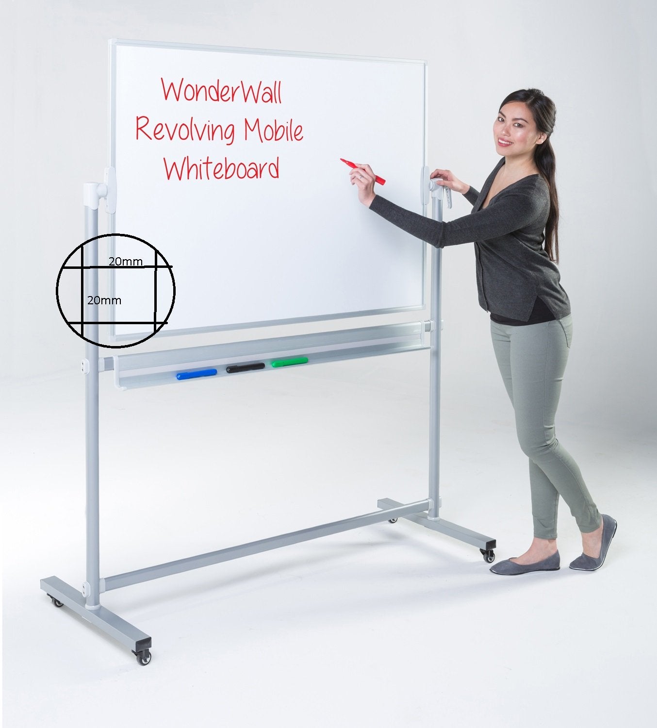 Wonderwall Non-Magnetic Double-Sided Whiteboard 120 x 180 cm