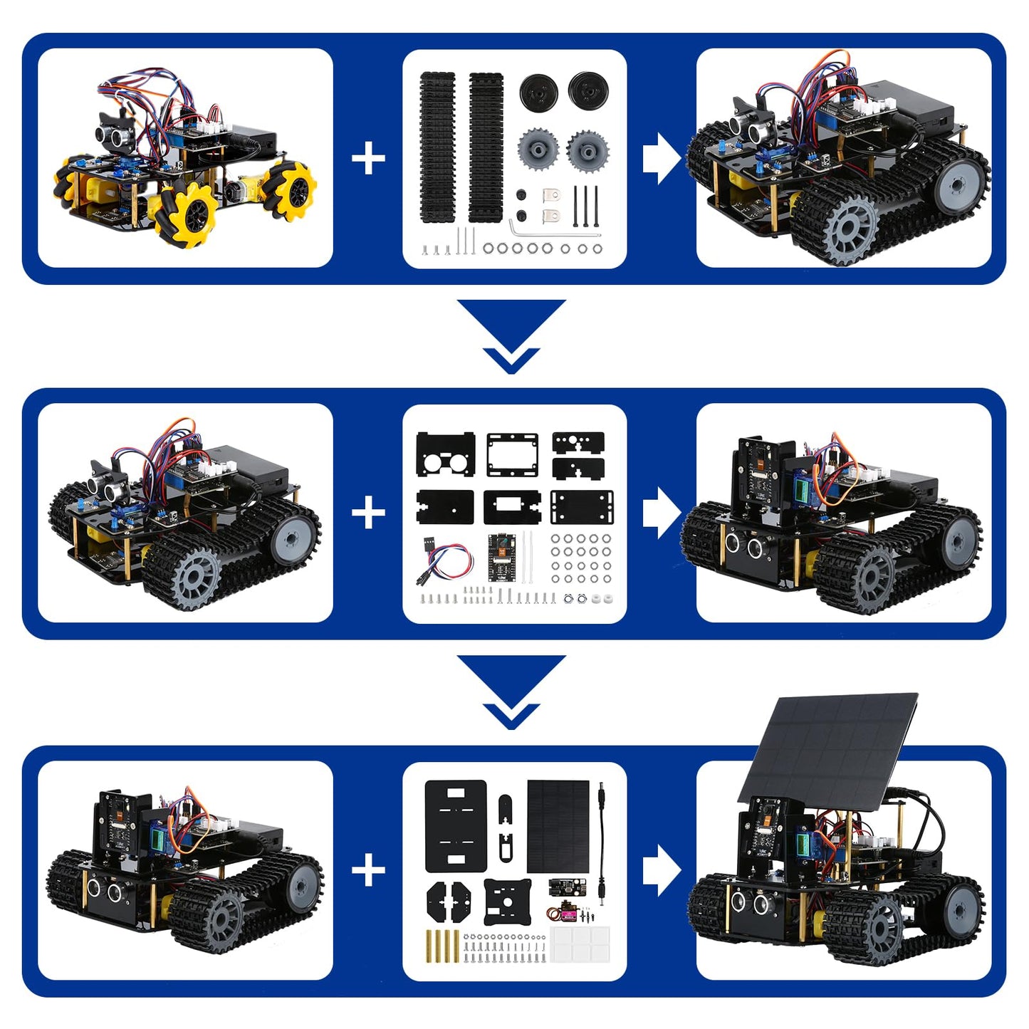 ESP32 Solar Robot Tank STEM Kit for Kids Ages 8–16