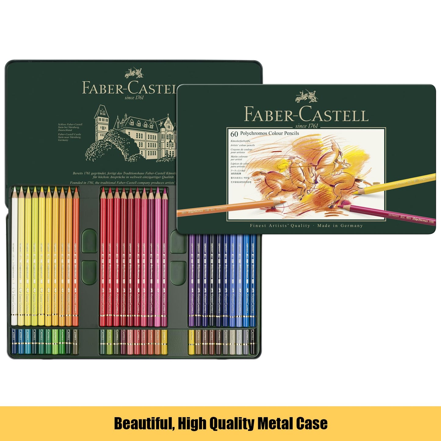 Faber-Castell Polychromos 60 Pencil Tin & A4 Sketch Pad Set