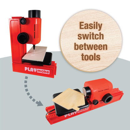 PLAYMAKE 4-in-1 Workshop Children's Jigsaw & Building Tool Set
