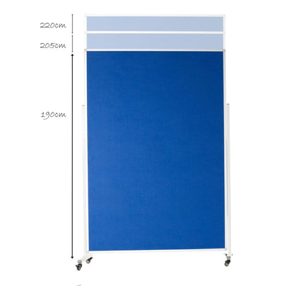 Wonderwall Mobile Blue Felt Double-Sided Pinboard 120 x 180 cm