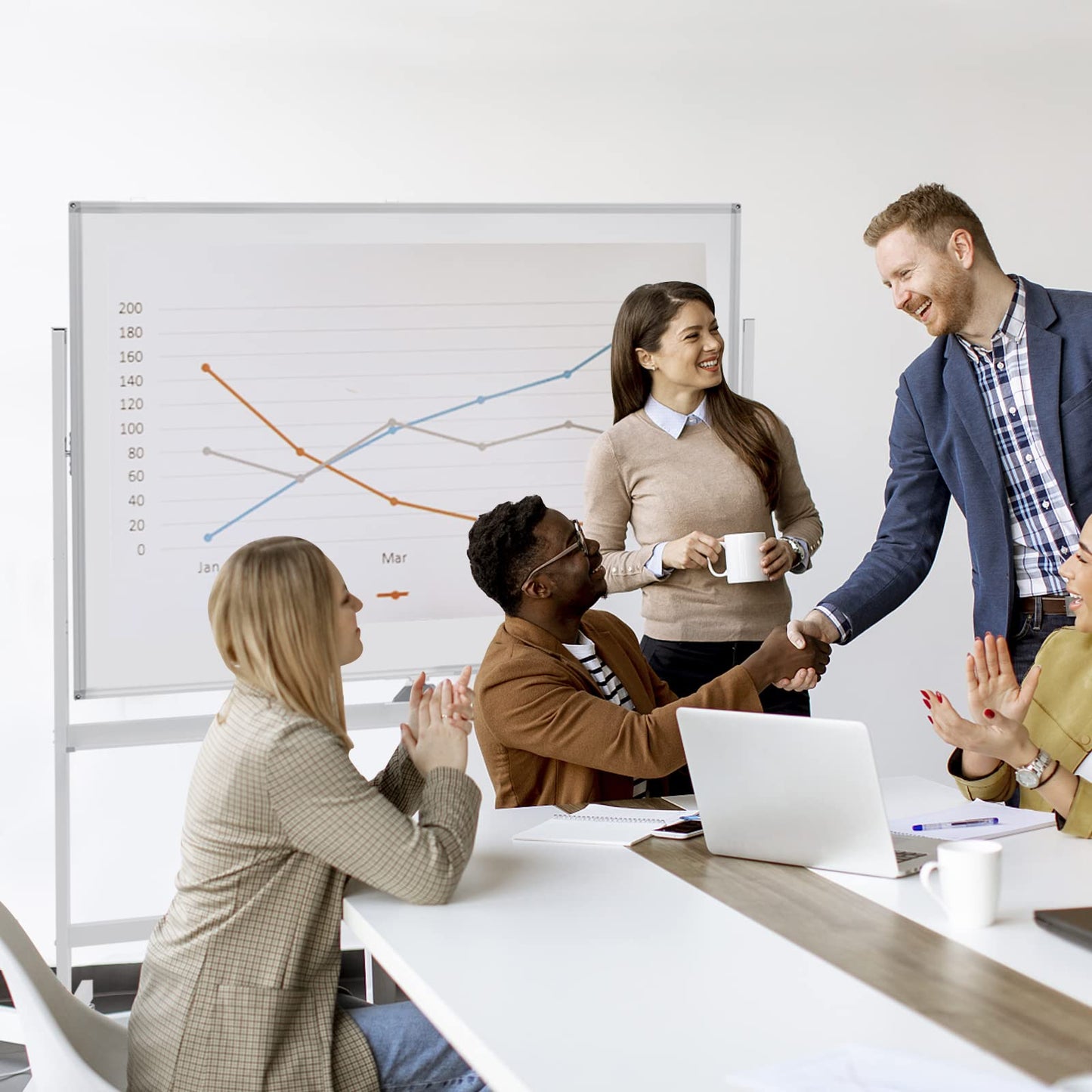 COSTWAY Double-Sided Mobile Whiteboard 120x90cm – Home & School