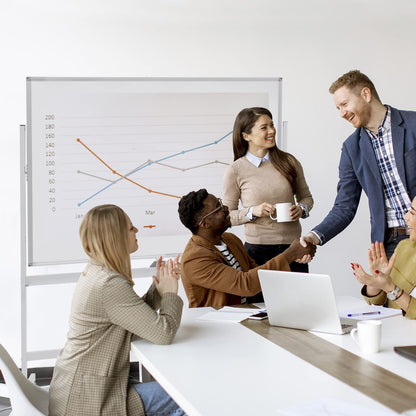 COSTWAY Double-Sided Mobile Whiteboard 120x90cm – Home & School