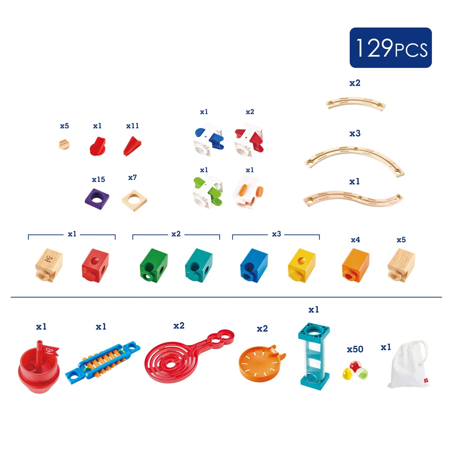 Hape Quadrilla Super Spirals Wooden Marble Run Expansion Pack