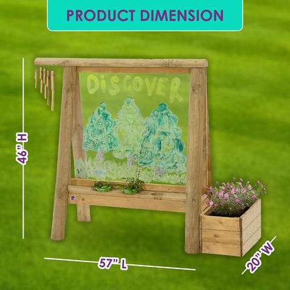 Plum Discovery Create and Paint Wooden Easel – Brown