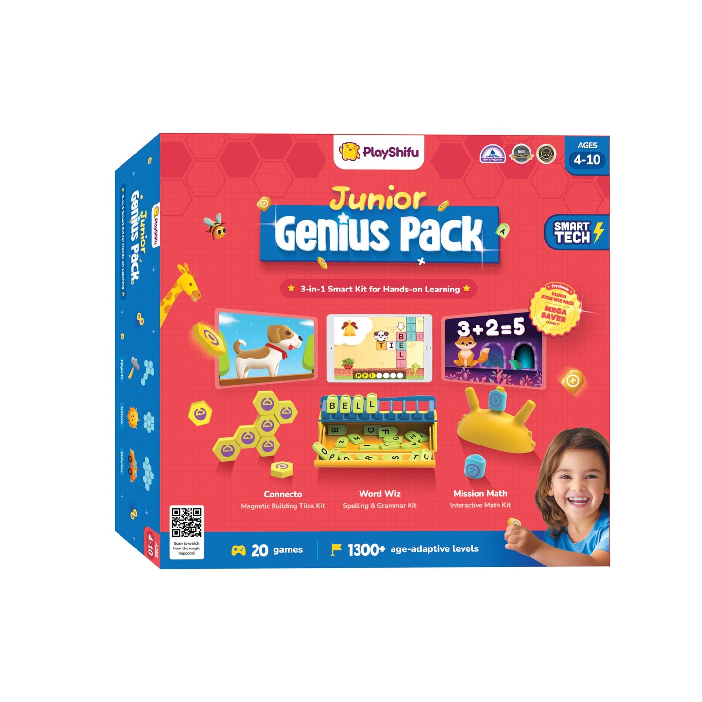 Plugo 3-in-1 STEM Pack – Math, Words & Puzzles | Ages 4–10