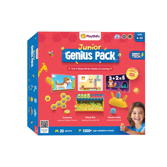 Plugo 3-in-1 STEM Pack – Math, Words & Puzzles | Ages 4–10