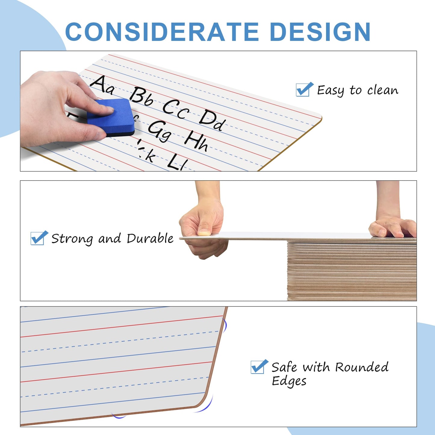 JUSTPAT 24-Pack Double-Sided Dry Erase Boards 9x12" with Markers