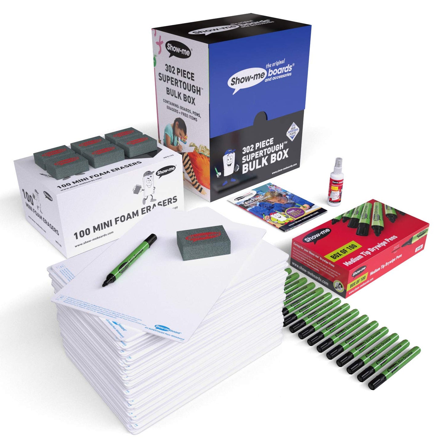 Show Me SuperTough A4 Double-Sided Drywipe Boards – 100 Sets