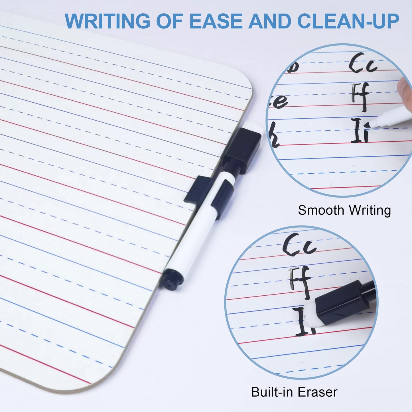 JUSTPAT 24-Pack Double-Sided Dry Erase Boards 9x12" with Markers