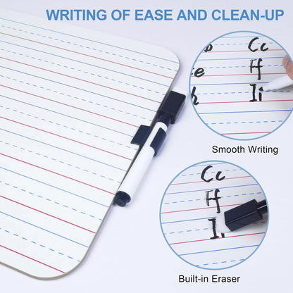 JUSTPAT 24-Pack Double-Sided Dry Erase Boards 9x12" with Markers