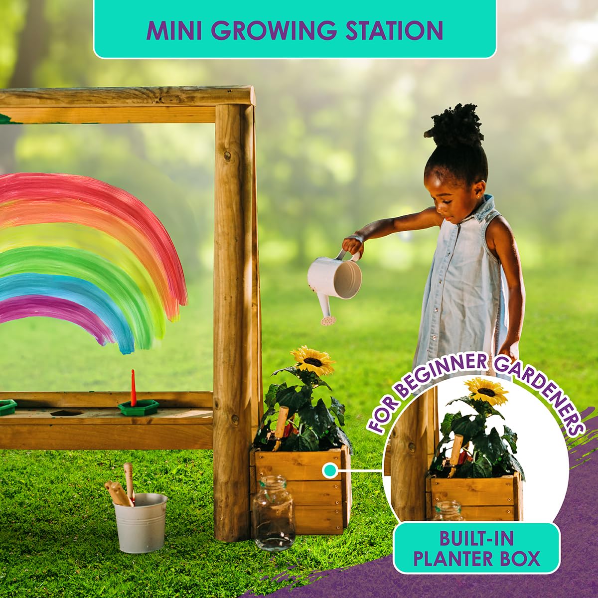 Plum Discovery Create and Paint Wooden Easel – Brown