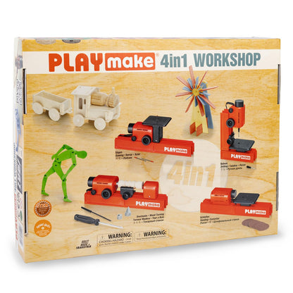 PLAYMAKE 4-in-1 Workshop Children's Jigsaw & Building Tool Set