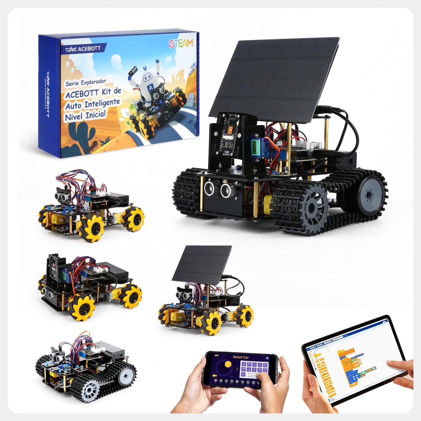 ESP32 Solar Robot Tank STEM Kit for Kids Ages 8–16