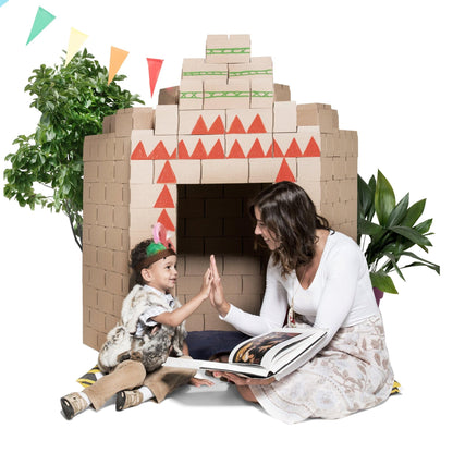 GIGI BLOKS 200 XXL Natural Cardboard Building Blocks for Kids