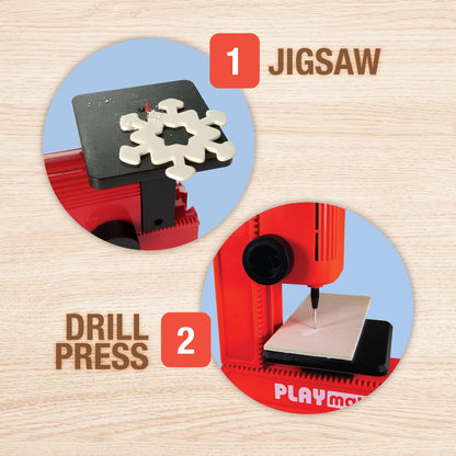 PLAYMAKE 4-in-1 Workshop Children's Jigsaw & Building Tool Set