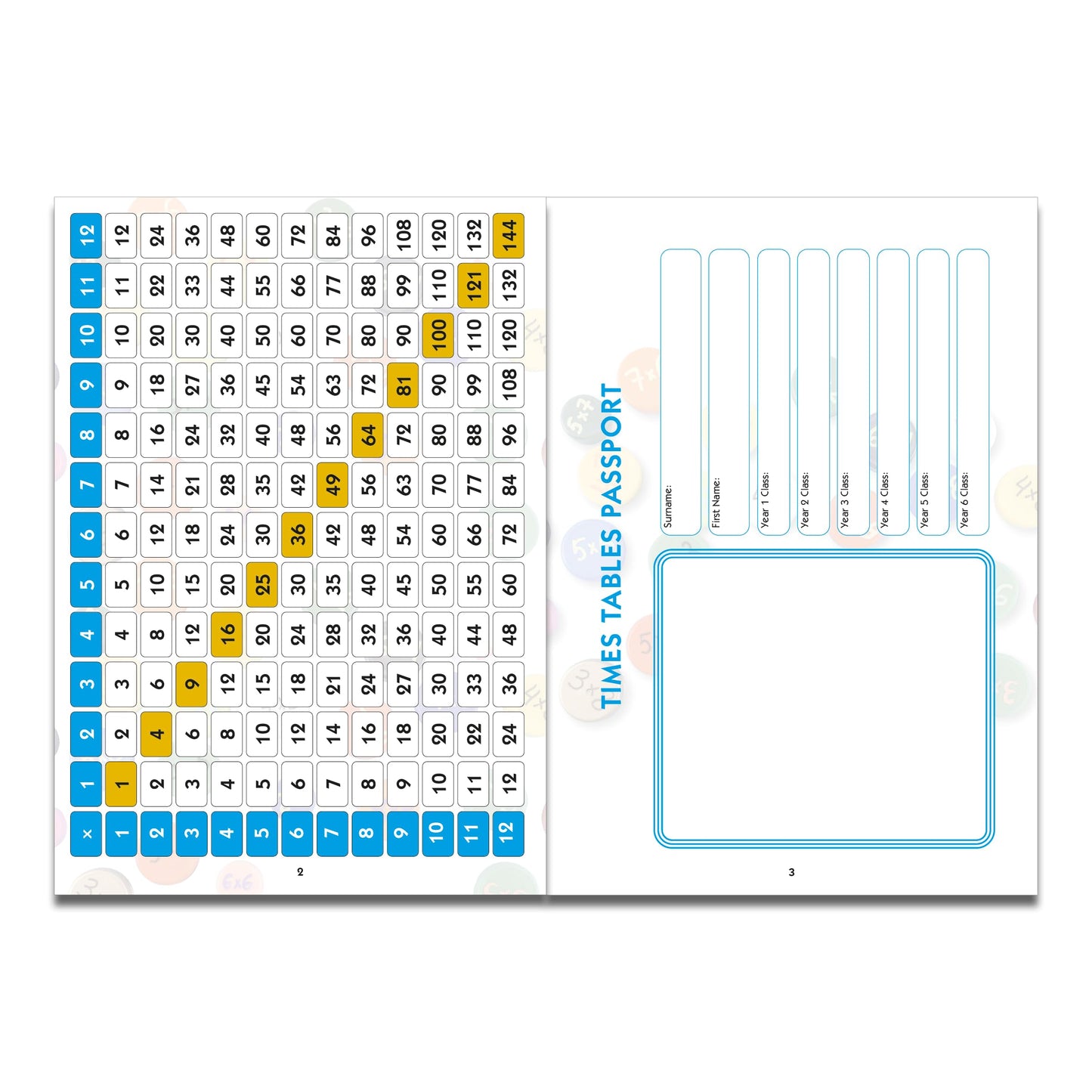 Times Tables Workbook A5 KS1 KS2 Maths Practice Book – 50 Pack