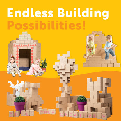 GIGI BLOKS 200 XXL Natural Cardboard Building Blocks for Kids