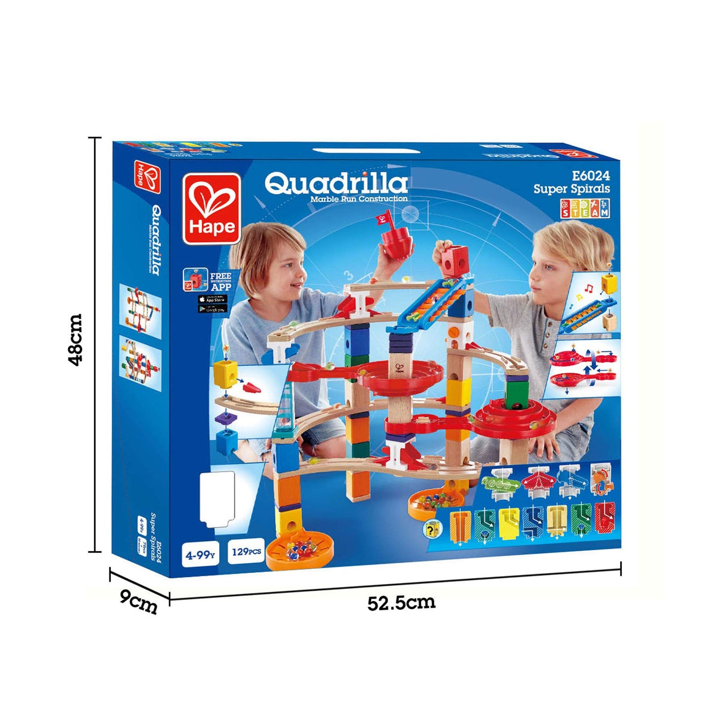 Hape Quadrilla Super Spirals Wooden Marble Run Expansion Pack
