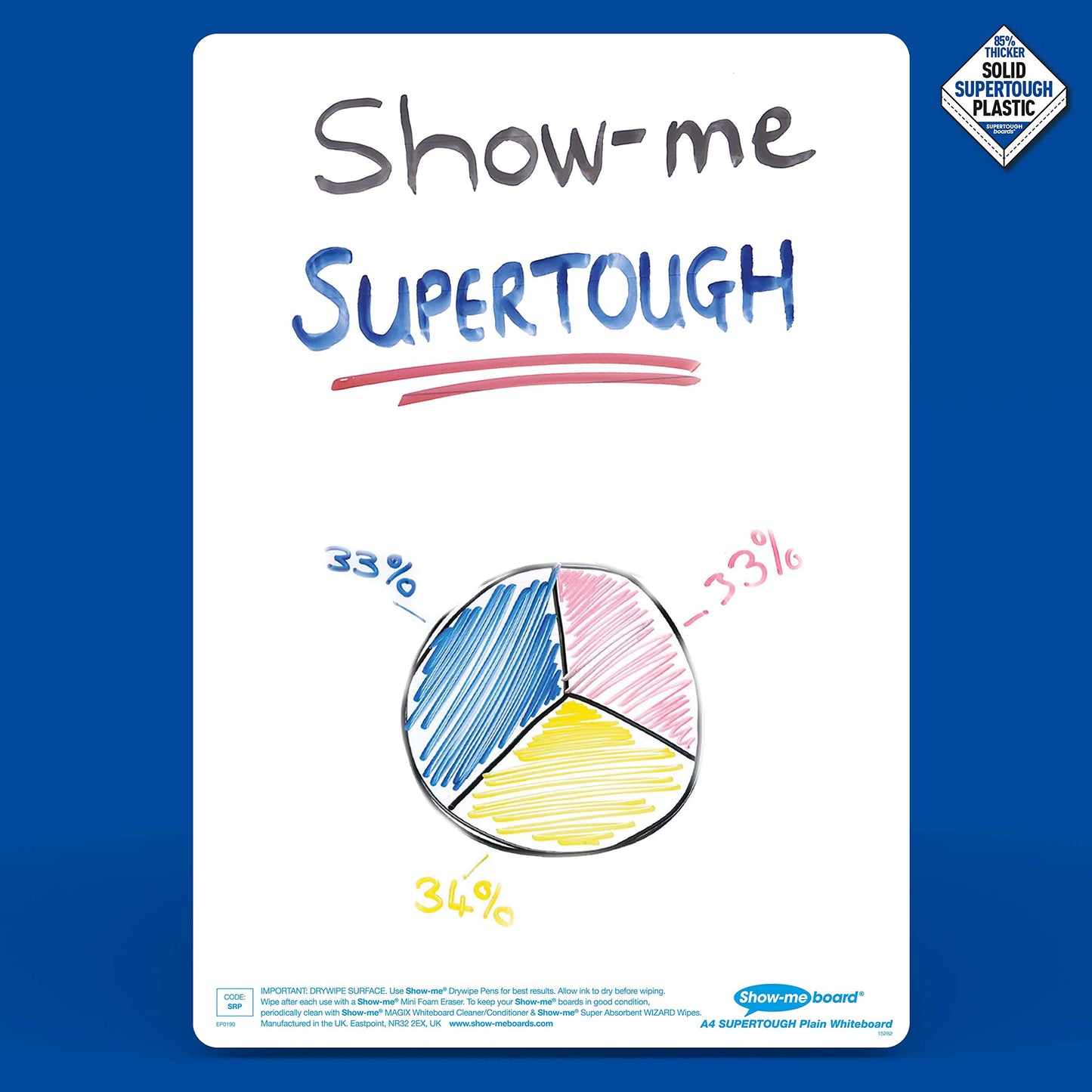 Show Me SuperTough A4 Double-Sided Drywipe Boards – 100 Sets