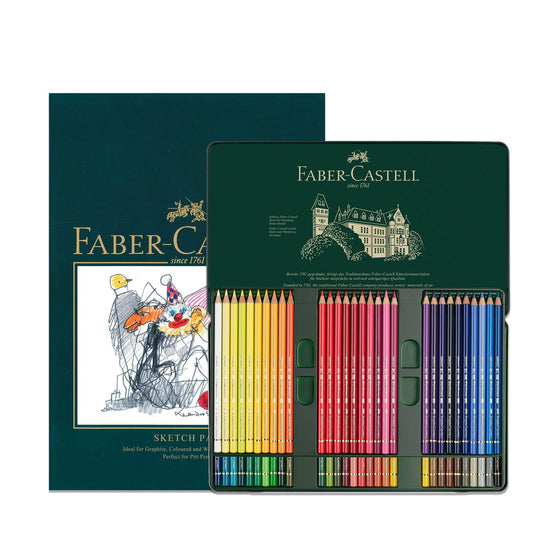 Faber-Castell Polychromos 60 Pencil Tin & A4 Sketch Pad Set