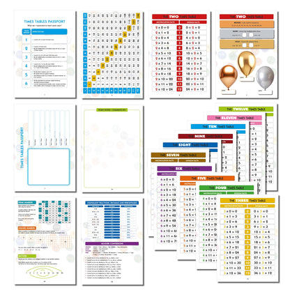 Times Tables Workbook A5 KS1 KS2 Maths Practice Book – 50 Pack